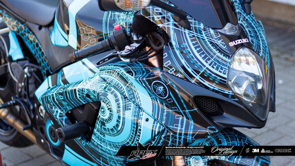ApexClanDesign's tweet photo. The idea for the theme that turned into the FULLWRAP project called "IQ" was born a few years ago. Currently, it has been adapted to a specific make and model, SUZUKI GSXR1000 K8, engaging all possible surfaces for wrapping, including the frame.
https://t.co/rKo312zt90 https://t.co/6YD8gMxiVx
