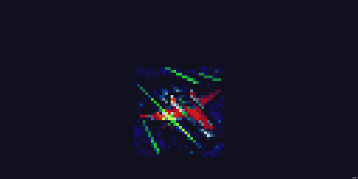 SalamiChild's tweet photo. "Heh. Barely scratched the paintwork!"
A slightly damaged (3) fighter (1) with lasers (1)~
@Pixel_Dailies #pixel_dailies #RandomSpaceshipGenerator https://t.co/molKQXMlFU