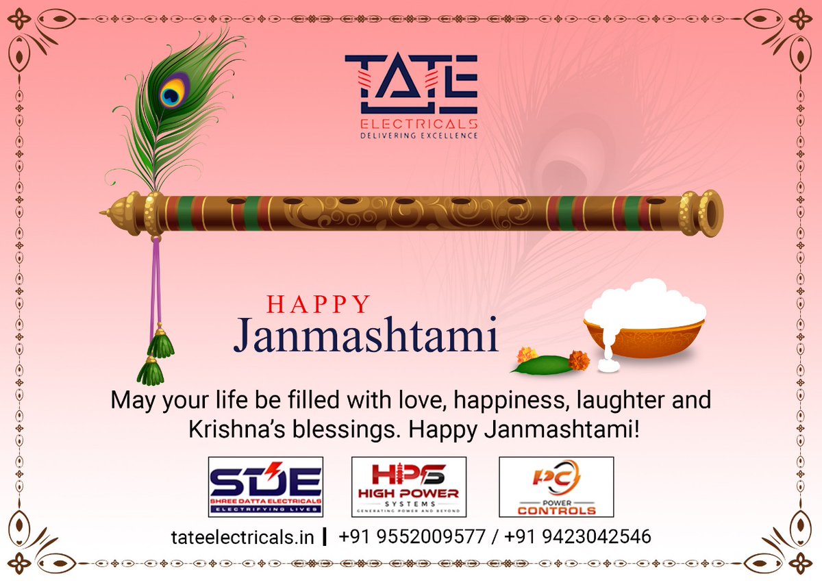 TateElectricals's tweet photo. On this Janmashtami, may all your wishes come true and may NAND Gopal shower his blessings on you and your Loved ones!
Happy Janmashtami
#janmashtami #krishna #lordkrishna #krishnajanmashtami  #happyjanmashtami #vrindavan #radhakrishna #transformermanufacturer https://t.co/6tVxkiAnyZ