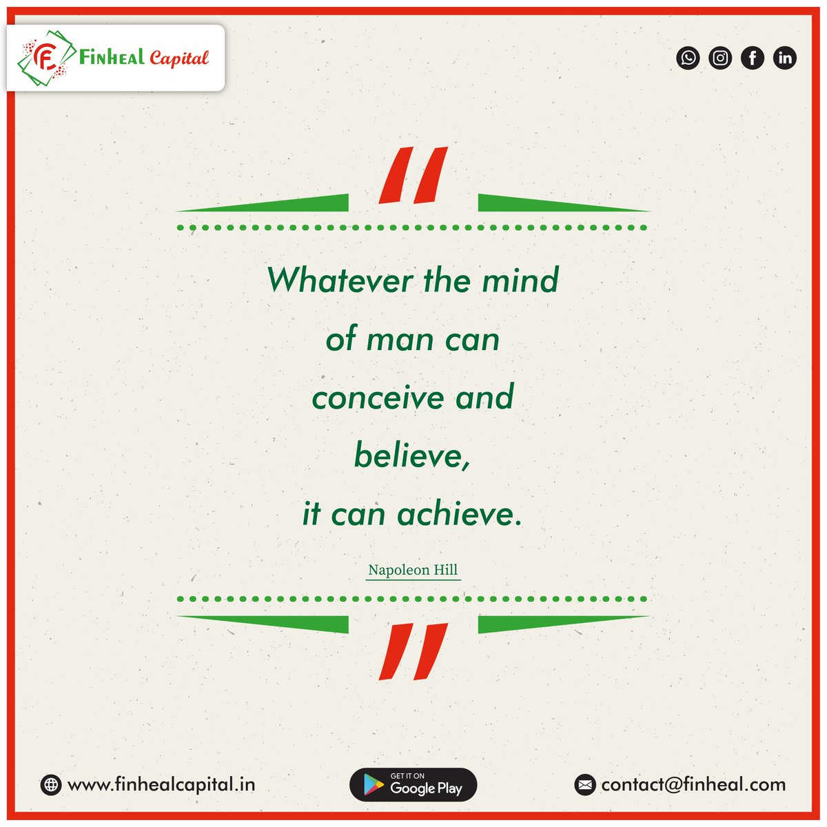 FinhealCapital's tweet photo. Official
#finheal_capital
#Finheal_capital_Today's_Positivity
Please Visit : https://t.co/vZ0UasIGRH
Contact Us : contact@finheal.com
#motivation #success #positivevibes #inspiration #onlineloan #loanapproval #loanapp #quickloan #moneymetters #atmanirbharbharat https://t.co/JZzvJ2nKiU