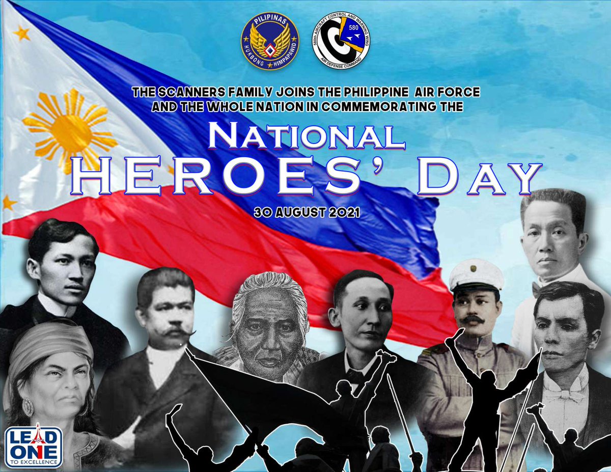 580thACWW's tweet photo. Happy National Heroes' Day to everyone. Let us not make the sacrifices of our heroes get wasted. Let us join hands to make this country better each day.

#BayaniKoTo
#Scanners580
#PAFTaketheLeadSoarasOne
#AFPyoucanTRUST
#NationalHeroesDay https://t.co/SiVKD4lMSN