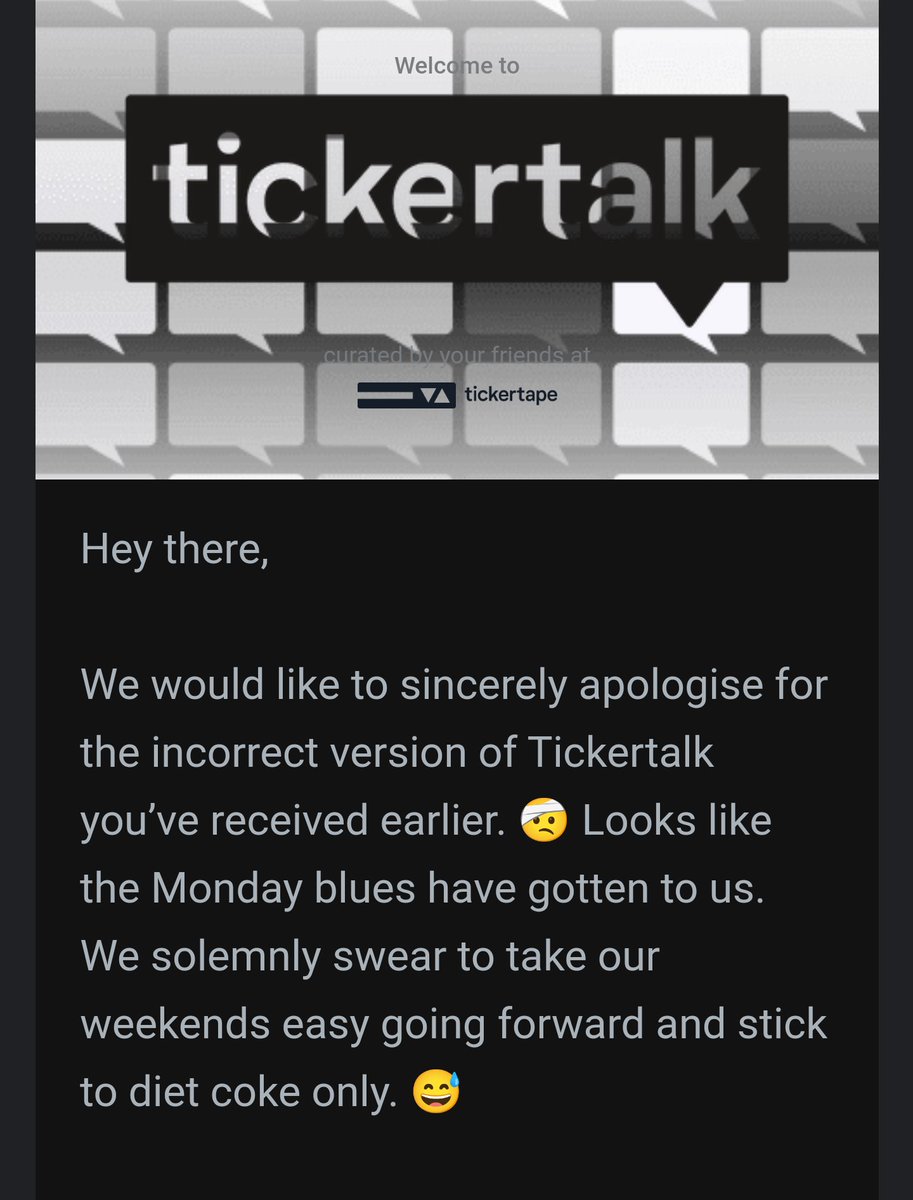 Professional apologies like this are sometimes a indication of how committed the ownership is 

#zerodha