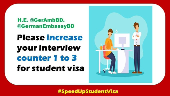 prianto_saha's tweet photo. H.E. @GerAmbBD There're huge students in the queue but the working speed of the embassy is still low, they take interviews using one counter. You are kindly requested to have e look over this.@GerAmbBD
#SpeedUpStudentVisa
#GerEmbassyUse3countes #50StudentsPerDay https://t.co/mVOogXHD42