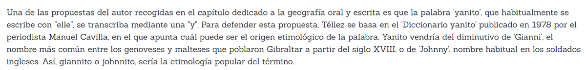InfoGibraltar's tweet photo. @obrote1 @cristianlovaz @Modesto Chanciño é precioso abofé, pero a orixe da palabra #yanito seica non ten que ver coa terra, senón quizais cos Johnnys (ingleses) e Giannis (xenoveses) que disque había ás moreas no #Xibraltar do século XVIII.
Así o expón o escritor, e mais amigo, @jjtellezrubio.
Grazas a ti 🙃 https://t.co/8vsSWSCttg