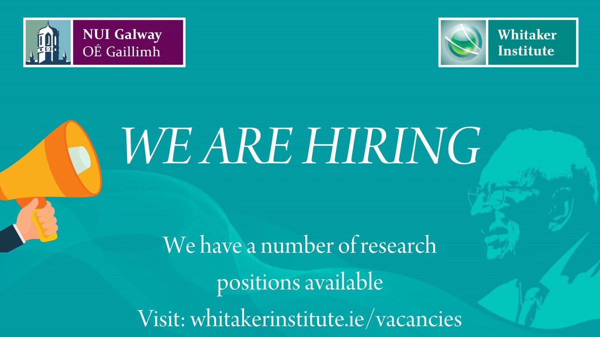 Whitaker Institute (@whitaker_inst) on Twitter photo Calling all #researchers! We have a number of vacancies for PostDocs within the <a href="/Whitaker_Inst/">Whitaker Institute</a> @nuigalway!
For more information on the jobs and to apply visit: whitakerinstitute.ie/vacancies/ Calling all #researchers! We have a number of vacancies for PostDocs within the <a href="/Whitaker_Inst/">Whitaker Institute</a> @nuigalway!
For more information on the jobs and to apply visit: whitakerinstitute.ie/vacancies/