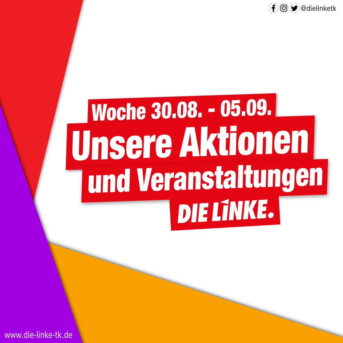 dielinketk's tweet photo. Neue Woche, neue Events, neue Übersicht!☀
➡ 01.09. ab 17 Uhr - zentrale Wahlkampfveranstaltung auf dem Anton-Seafkow-Platz / https://t.co/lamSoTo6az
➡ 03.09. ab 17 Uhr - Nachttanzdemo #wetakebackthenight Startpunkt: Mellowpark mit Musik
1/2 https://t.co/1LYEw4s7fJ