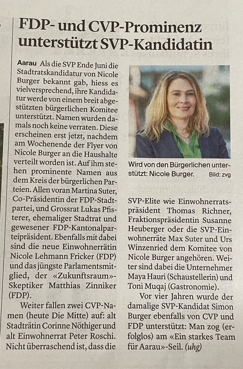 SVPAarau's tweet photo. In den Stadtrat von Aarau. Jede Stimme zählt @FDPAarau @DieMitteAarau https://t.co/SE8FKk5QUu