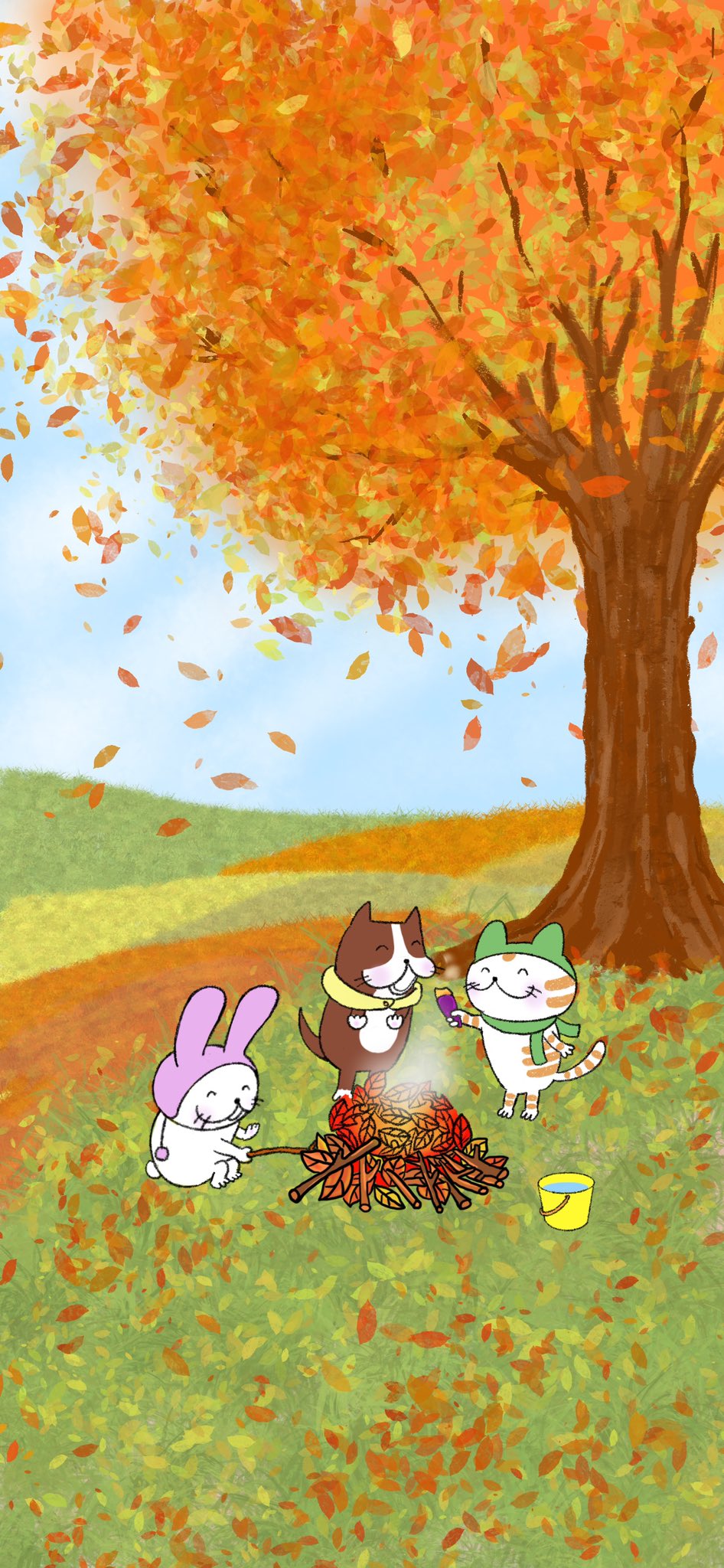 Kawa Larimar Lineスタンプ 壁紙の秋バージョンを作ったので よかったら使ってくださいね 敬語 お仕事 キュートな仲良しトリオ Lineスタンプ T Co Nk3h63bndo カワラリマーショップ Suzuri T Co Wbtm47xqvr スマホ壁紙 秋