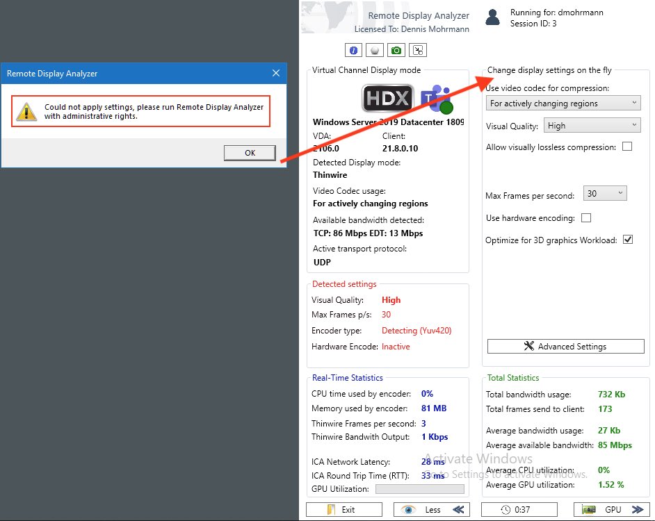 mohrpheus78's tweet image. Do you want to change HDX settings in @rdanalyzer as a user? It’s not possible, due to lack of admin rights. Solution: Use @Citrix #WEM cloud service and the Privilege elevation feature! Add the full path to the RemoteDisplayAnalyzer.exe and you are done 😉 #Citrix #CitrixCTA