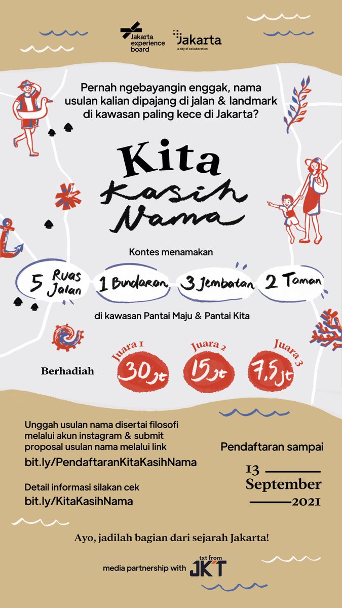 txtdrjkt's tweet photo. Ide kreatifnya jangan dipendem aja, yuk ikutan kasih nama untuk nama jalan &amp; landmark di kawasan Pantai Maju &amp; Pantai Kita, Kawasan Pantai Indah Kapuk!

klik https://t.co/qPwlV2ke6H

klik juga https://t.co/Z4bPs26zj3

#JXBoard #KitaKasihNama #JadilahBagianSejarah https://t.co/FoAYrI1aEK