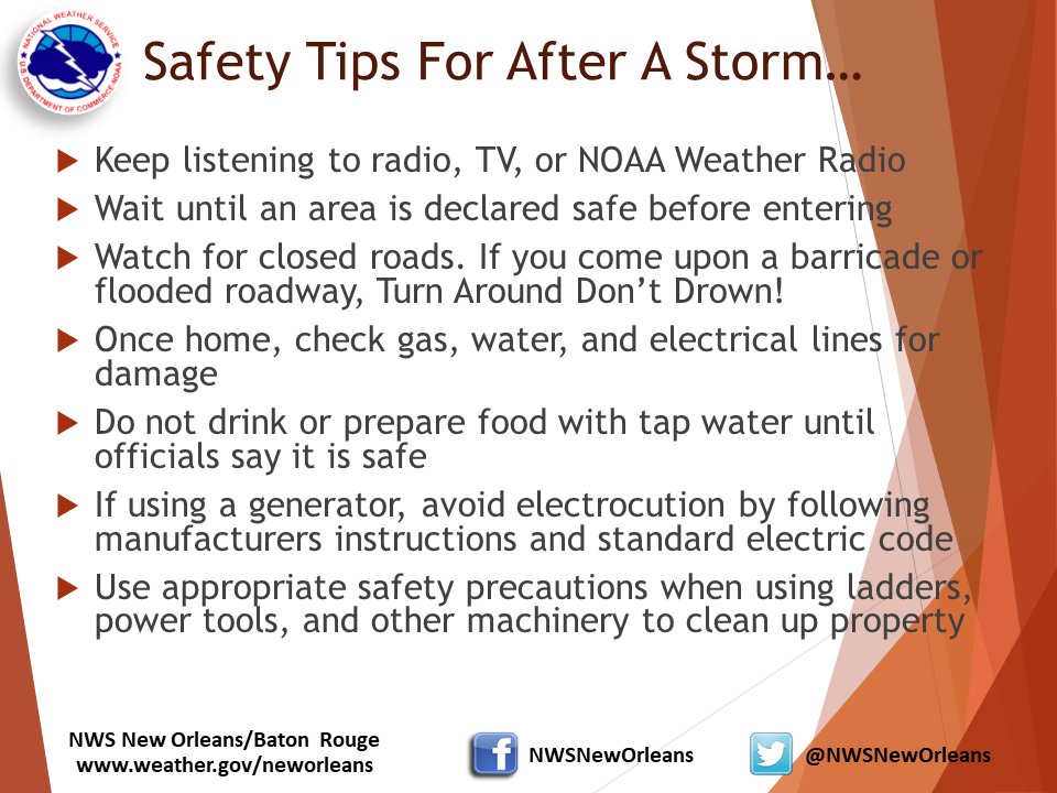 NWSNewOrleans's tweet image. We are tired. All of us are tired. This was a difficult time but now we look forward. Try to be EXTREMELY safe today as weather hazards remain in effect. Do not venture out if there is widespread damage. STAY AWAY from downed powerlines. More post-storm info to come. #lawx #mswx