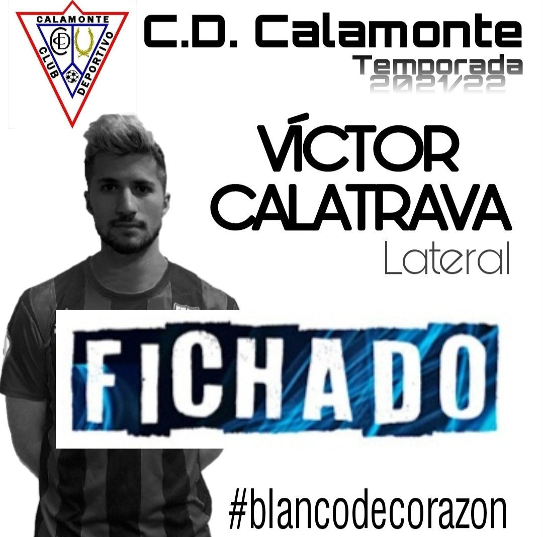 ☑️ OFICIAL
El <a href="/CCalamonte/">CD Calamonte</a> se hace con los servicios del lateral Víctor Calatrava <a href="/VCalatrava12/">Victor Calatrava</a> el ya ex jugador del <a href="/JerezClubFutbol/">Jerez C.F.</a> esta a las órdenes del técnico Ángel Gutiérrez <a href="/Aguti11/">Angel Gutierrez</a> 

#FichadoVictorCalatrava2122