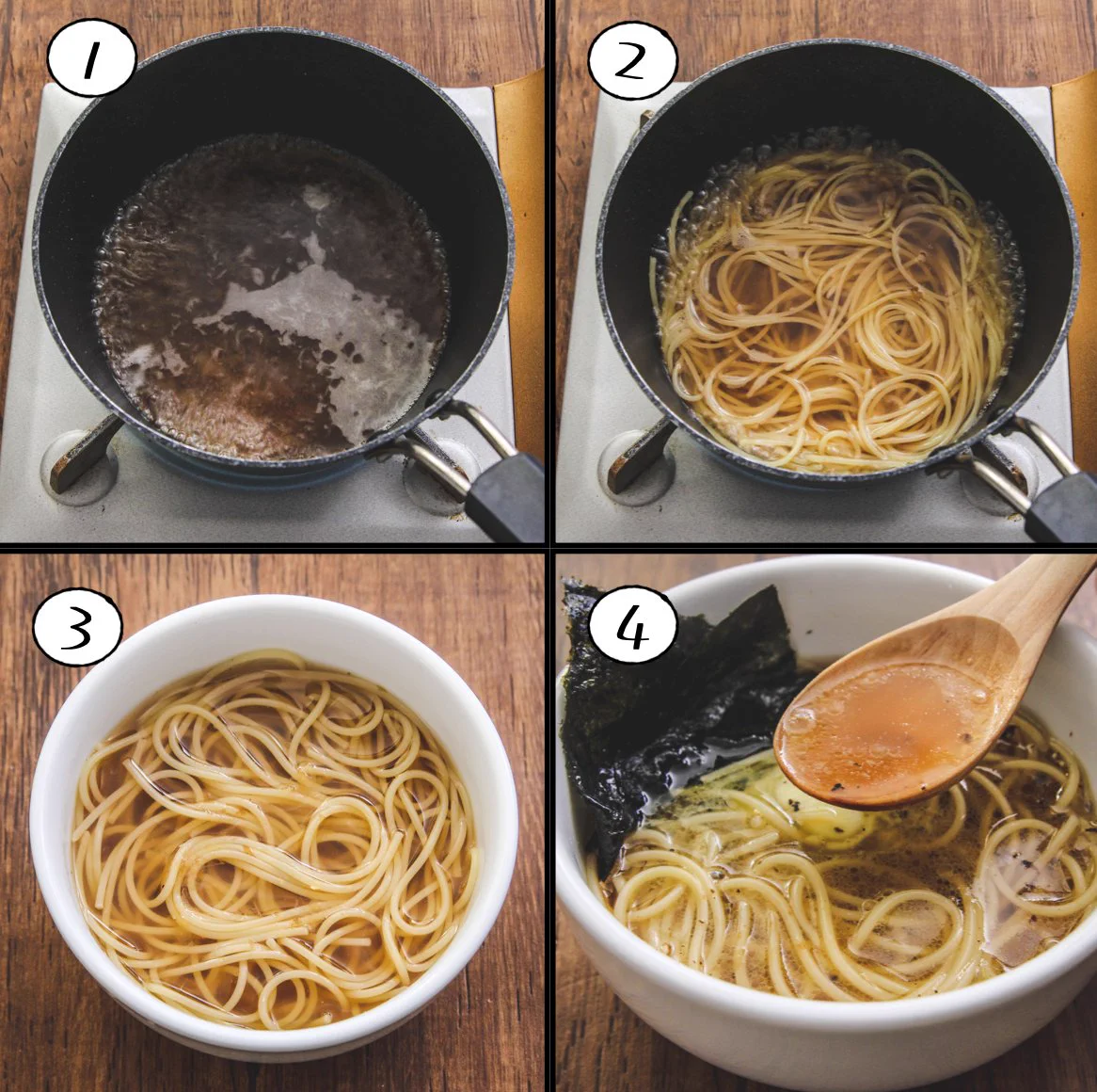 とっても美味しそう！パスタをラーメン風にアレンジしたレシピ！