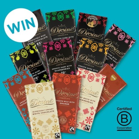 BANK HOLIDAY VIBES 😍Fancy getting your mitts on a 6 month's supply of our #delicious, #palmoilfree &amp; #fairtrade bars? We thought so ...

To enter, 
- Follow 
<a href="/divinechocolate/">Divine Chocolate</a>
- Tag a friend 
- RT

#bcorp #ethical 
Winner will be DM'ed 5th Sept