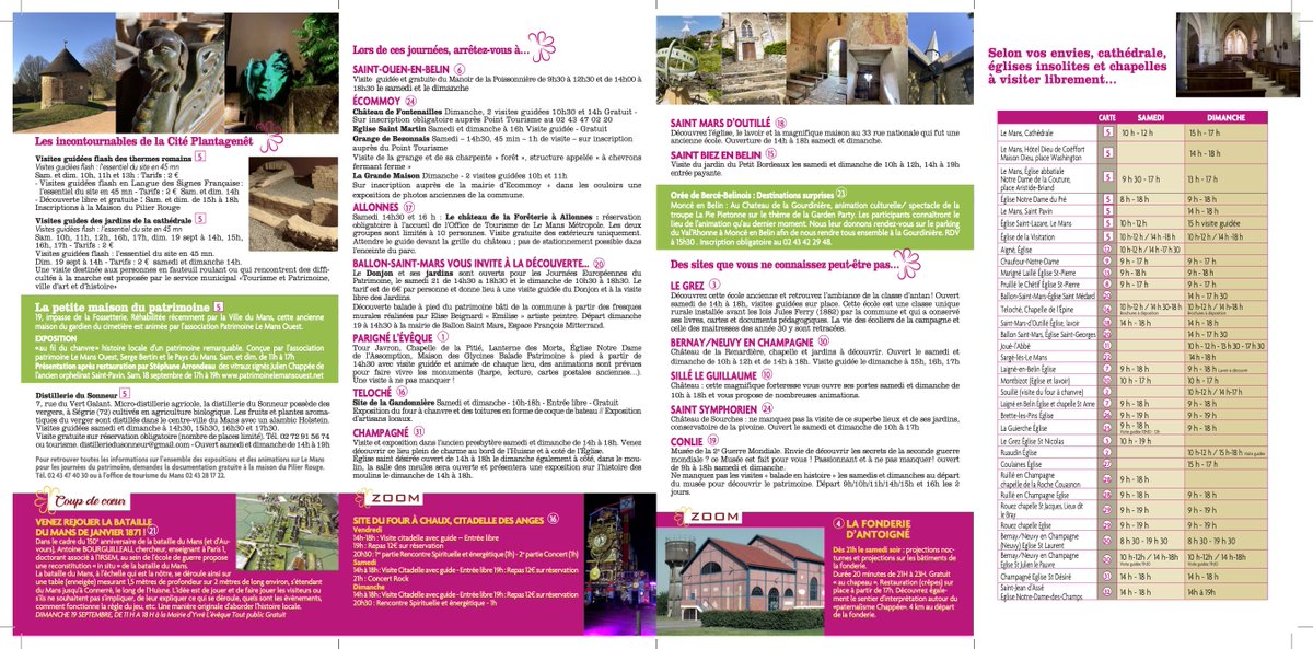 Et oui, ça sent la #rentree aujourd'hui ! Mais aussi les journées européennes du patrimoine #jep2021  ! Alors voici le programme du <a href="/PaysduMans/">Pays du Mans</a> pour ne rien manquer...