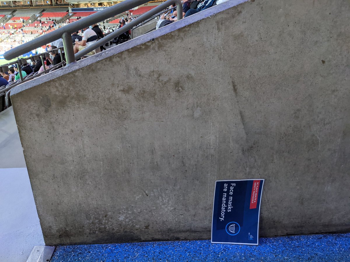 pdesousaRN's tweet photo. Is this the best you can do @bcplace? This sign was on the ground throughout the vast majority of the match. For those that can't see it it says: BC Place Health and Safety Protocols. Face masks are mandatory. Follow the Provincial Health Order! Not good enough. @WhitecapsFC https://t.co/ETwtIxtcjf