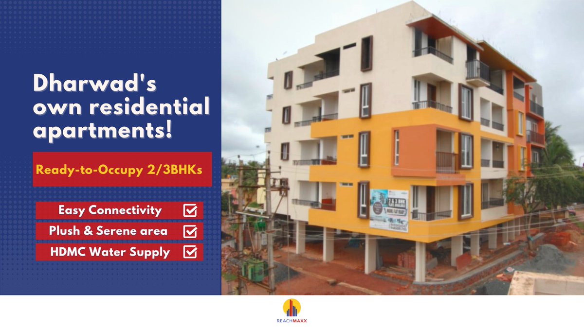 ReachmaxxB's tweet photo. Dharwad's own residential apartments, Silver Bells in Rajatagiri is offering Ready-to-Occupy 2BHK & 3BHK's. Prices starting at 41.5 Lakhs only!
Click to know more: https://t.co/s0xklso4wS
#Reachmaxx #Reachmaxxproperties #Properties #RealestateIndia #RealestateDharwad #Dharwad https://t.co/3LE1xNRFUl