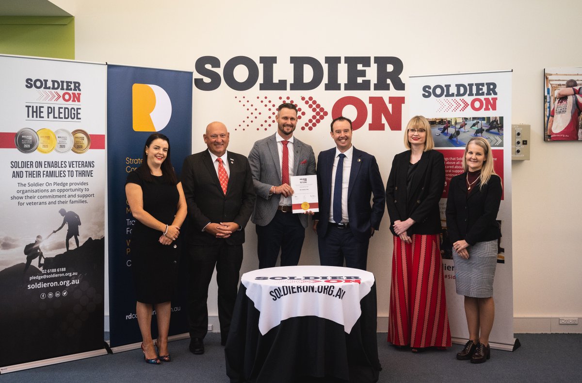 SoldierOnAust's tweet photo. Earlier this year, @RDconsulting_au signed the #SoldierOnPledge to demonstrate its commitment to creating a veteran-supportive workplace.
The SO team look forward to working with RD Consulting to enable more veterans & their families to thrive.
π» https://t.co/0Ipo6410S9 https://t.co/Tz2On1nD1d