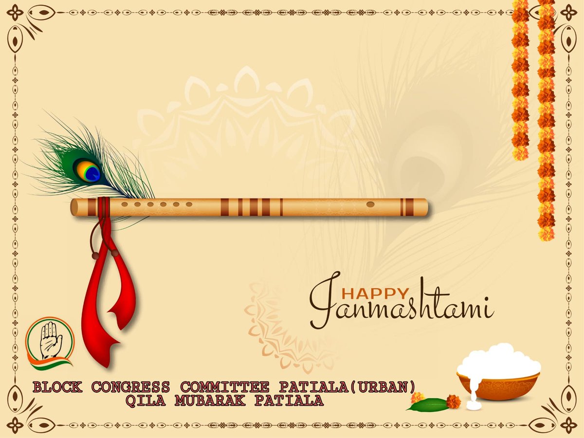 BCCPatiala's tweet photo. Celebrate the birth of Lord Krishna who enchants everyone with his playful mischiefs. Have a happy and blessed Krishna Janmashtami 🙏🙏
#Janamashtami https://t.co/dbS96gruwS