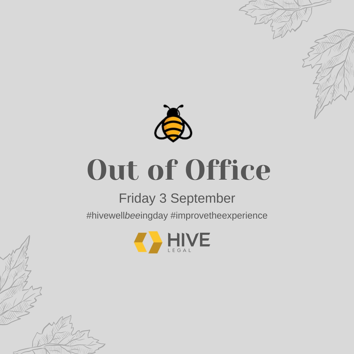 We have declared this Friday ‘Hive Wellbeeing Day’ which means closing the virtual office and giving Hivesters the day off to do whatever makes life that little bit easier. We will be working with our clients to make sure that works for them too #hivewellbeeingday #wellbeing