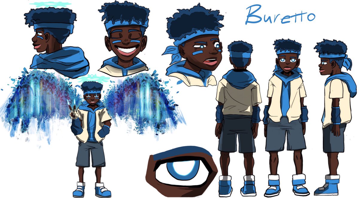 Character Designs of the main squad cast: introducing Eazy Jackson, Rae-Boomer, Na’ri Mayler, and Buretto “2D” LaDope. Each specializing in their own magic power. Expect to see a lot more of them in my personal project in the works. #blackanime #blackmanga #blackartist #blackart
