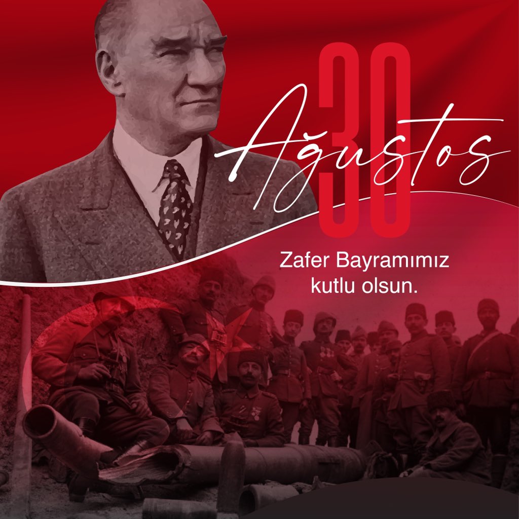 Mustafa Kemal Atatürk ve şanlı ordumuzun elde ettiği büyük zaferin 99. yılında 30 Ağustos Zafer Bayramı’nı gururla kutluyoruz. #ZaferBayramı