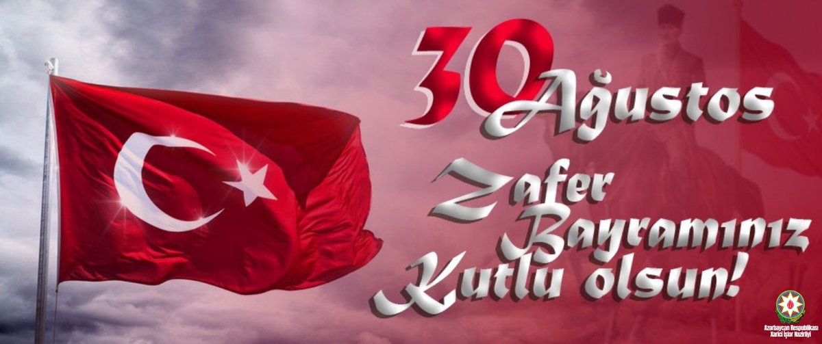 Bayramov_Jeyhun's tweet photo. Qızıl hərflərlə #Türk tarixinə yazılan,Qazi Mustafa Kamal #Atatürk|ün başçılığı altında 🇹🇷 Ordusunun yazdığı qəhrəmanlıq dastanı - #30Agustos Zəfərinin 99-cu ildönümündə can və qan qardaşlarımızı təbrik edirik.

#30AgustosZaferBayrami|n Kutlu Olsun,#Türkiye!

#BirMilletİkiDevlet https://t.co/rS9yQXqTmY