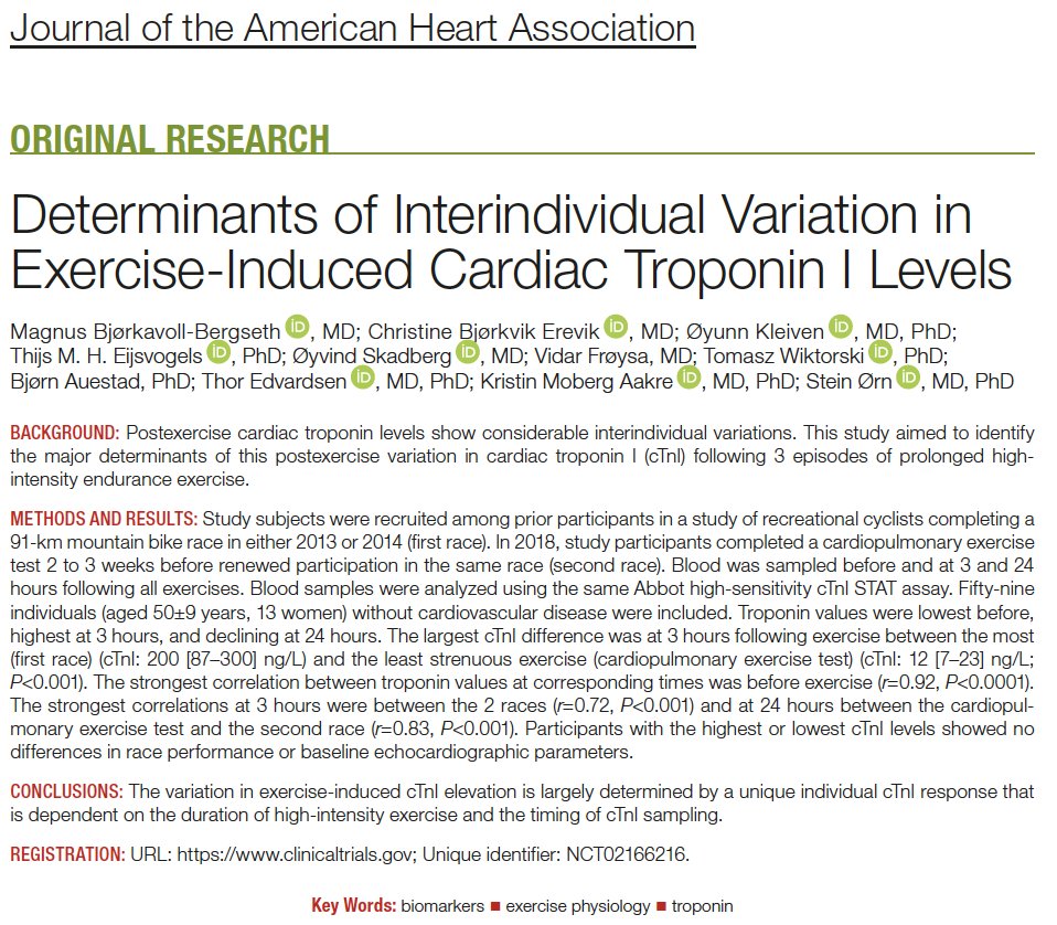 ThijsEijsvogels's tweet photo. New paper from @Raskere's group @JAHA_AHA: Determinants of #Interindividual #Variation in #Exercise-Induced #Cardiac #Troponin I Levels https://t.co/EJzDxSn4RZ
Thanks again for the opportunity to be part of this! https://t.co/RsWaYEfyCJ