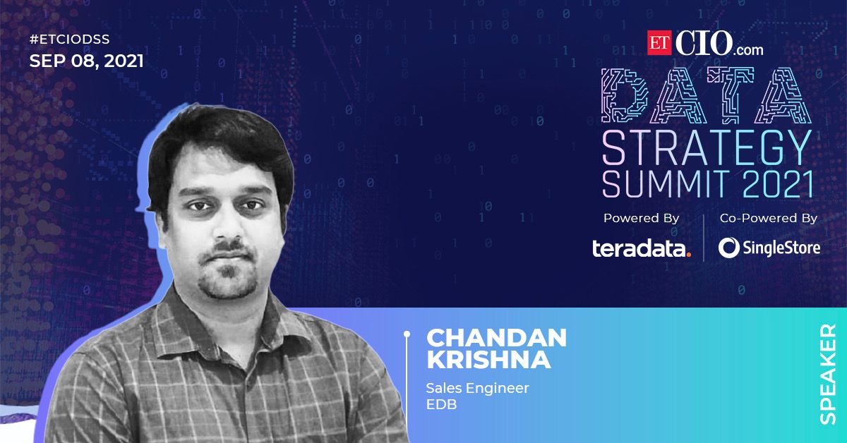 ET_CIO's tweet image. What are Database options in the Cloud?
Chandan Krishna, Sales Engineer, @EDBPostgres has an answer! 

Store, Analyse, Manage Data, to know more, join us at ETCIO Data Strategy Summit #ETCIODSS on 8th September.

Register : bit.ly/3hNHc6g

#ModernData #Virtual #Summit