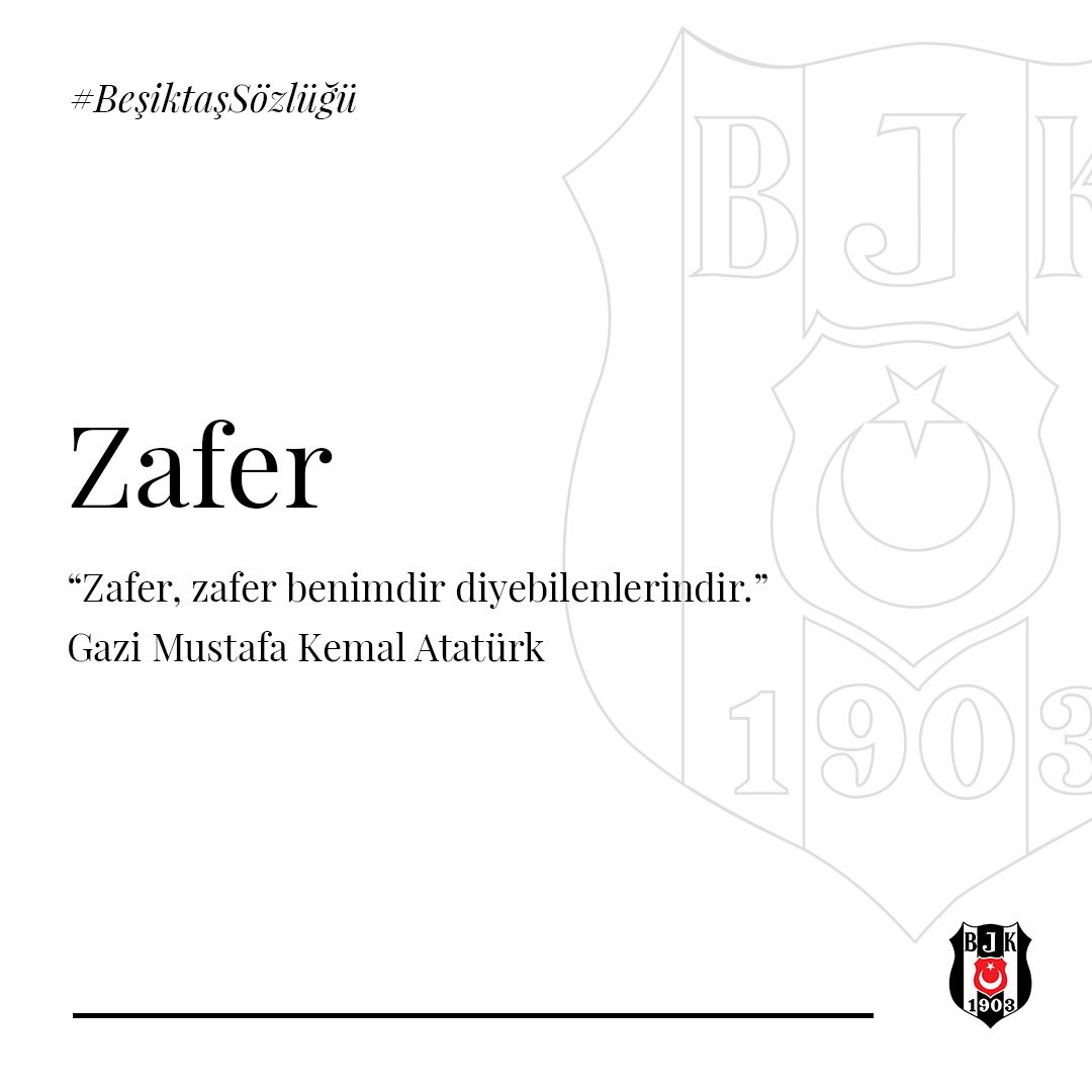 #BeşiktaşSözlüğü - 27

Zafer

“Zafer, zafer benimdir diyebilenlerindir.”

Gazi Mustafa Kemal Atatürk