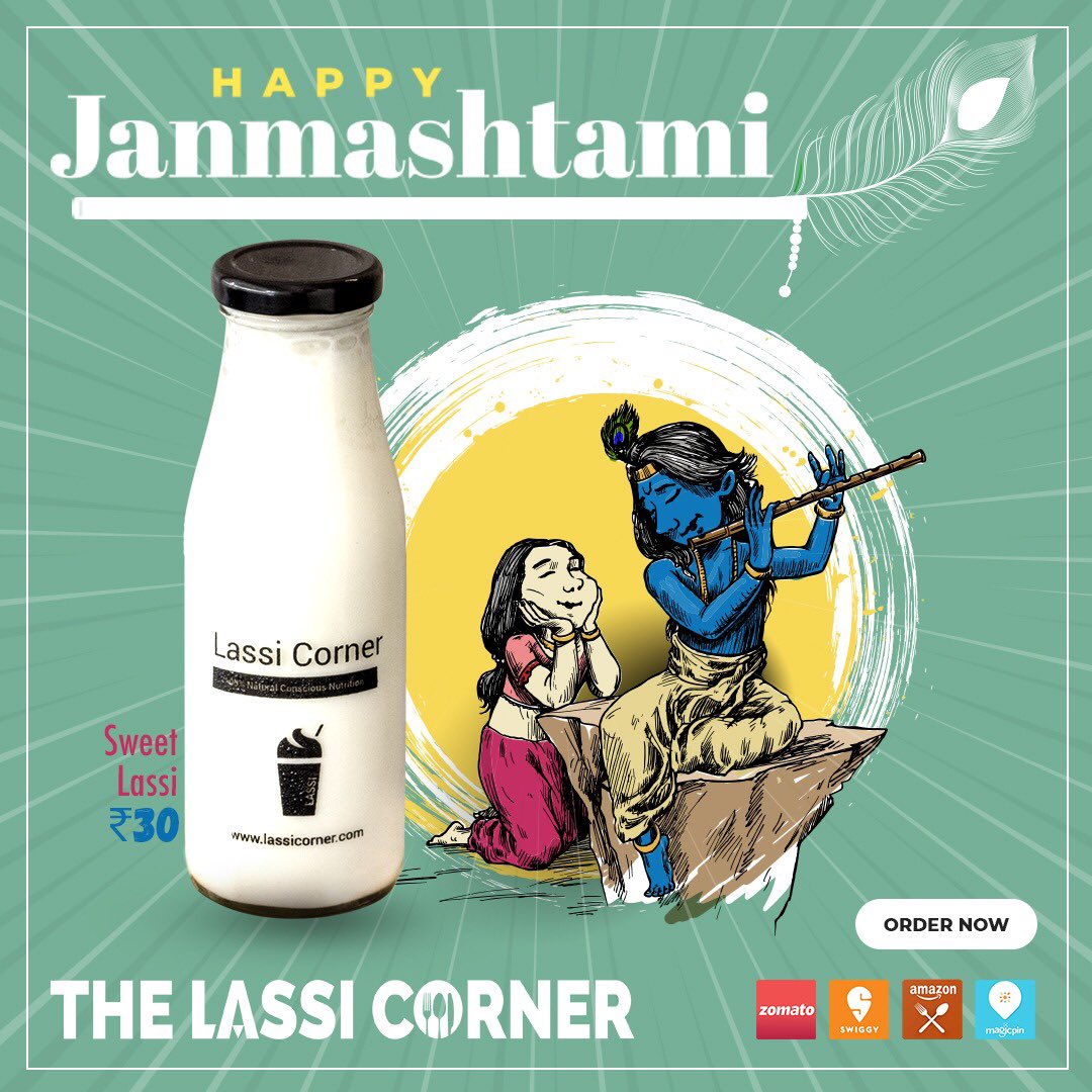 TheLassiCorner's tweet photo. Happy Janmashtami #HappyJanmashtami #happyjanmashtami2021 

Best wishes from The Lassi Corner Team #lassicorner #thelassicorner https://t.co/SimDZao4ox