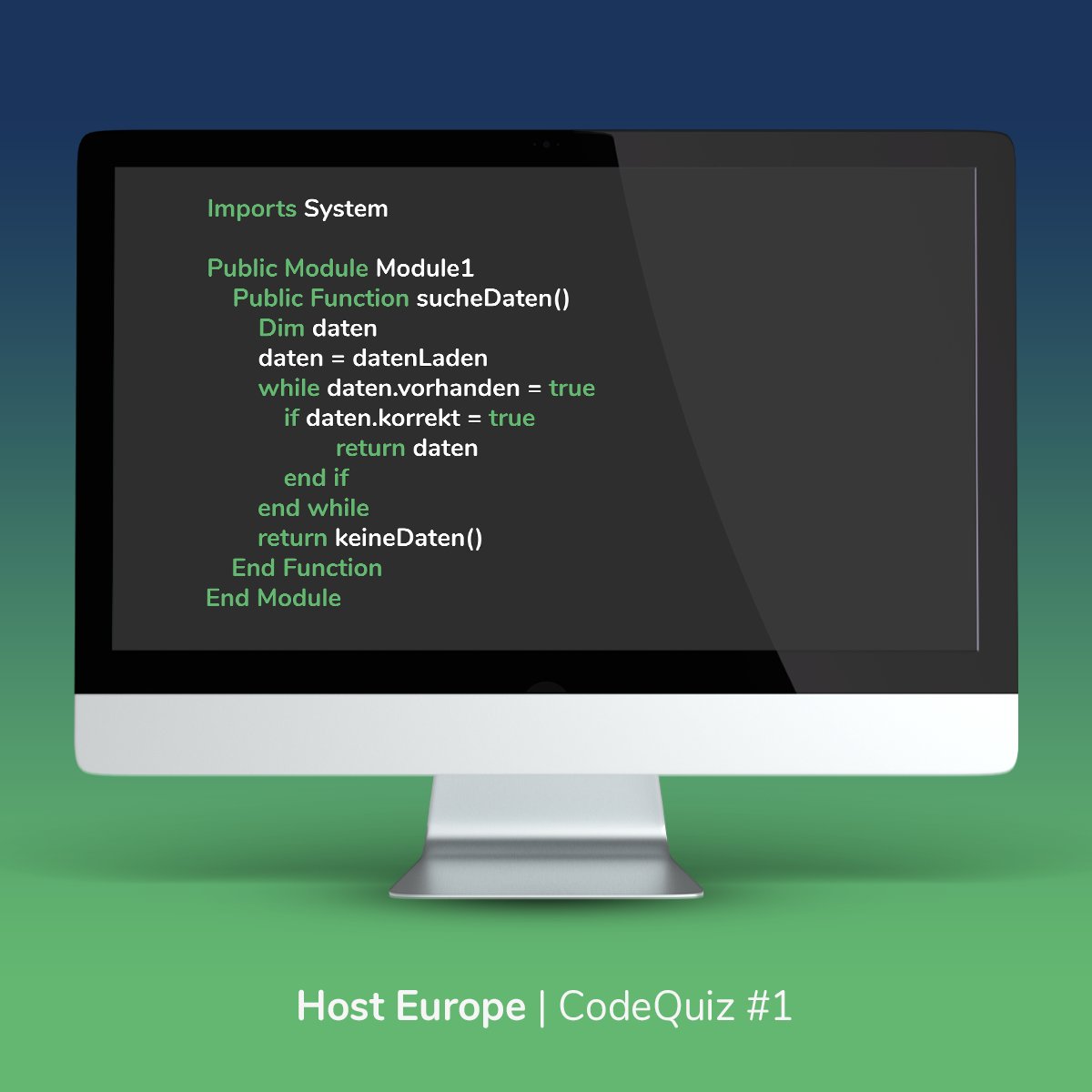 Hosteurope's tweet image. Wer kann uns sagen, um welche #Programmiersprache es sich hier handelt?🧐 #codequiz