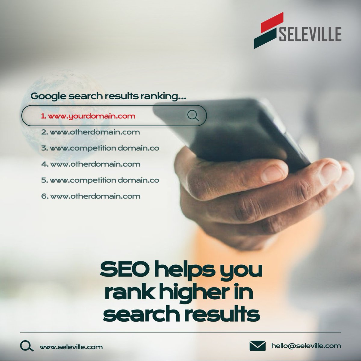 SelevilleBiz's tweet photo. The higher your website ranks in results pages, the more clicks and traffic your site will generate. Get in touch today for a quote https://t.co/b6oKPfW4NP 

#seomarketingstrategy 
#seoservices 
#seleville
#sbs https://t.co/RMDusVSV1Q