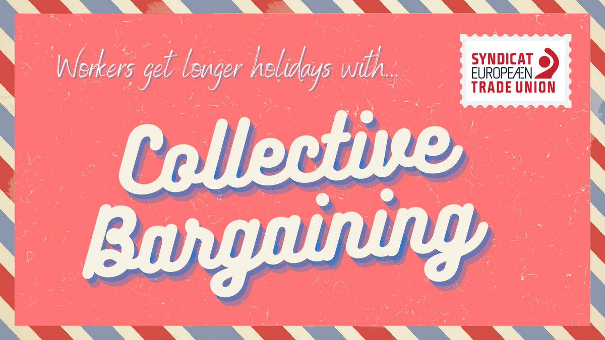 etuc_ces's tweet photo. NEW: Workers who benefit from collective bargaining enjoy up to two weeks extra paid holiday per year⛱️
We are calling on MEPs to ensure that all workers enjoy the benefits of collective bargaining 📰https://t.co/uHItwi1KNO https://t.co/W2Y6DChVEm
