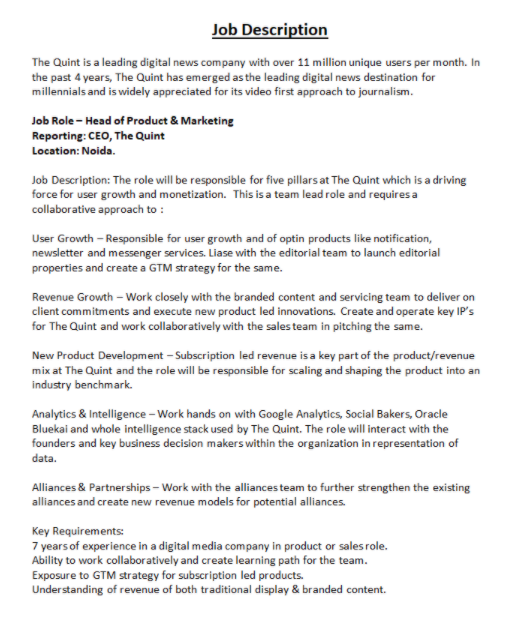 We are #hiring. Send your CVs to jobs@thequint.com.