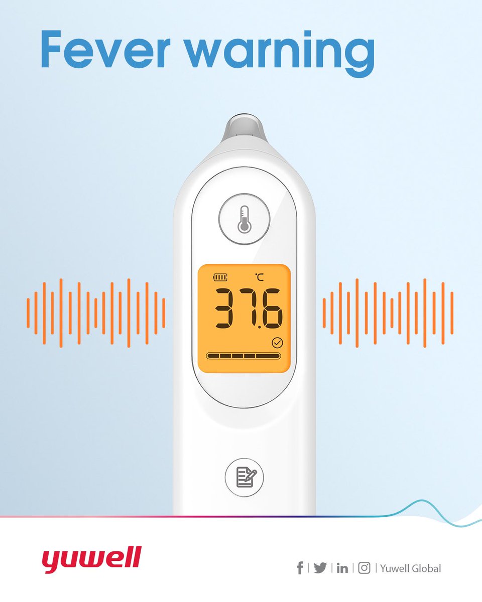 Yuwell Infrared Ear thermometer YHT-101 has the fever warning function.  When your body temperature is higher than 37.5°C, the backlight will  display orange with a buzzer. Lighting could be avoided to affect