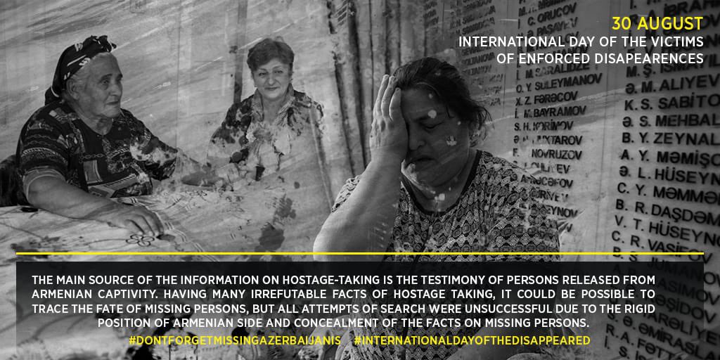 VuqarAliyevDGK's tweet photo. The mass expulsion of 🇦🇿civilians from their centuries-old territories, the destruction of settlements, hist. monuments, ancient cemeteries &amp; the mass murder, hostage-taking, unbearable torture are deniable war crimes by Armenia #IDOD #DontForgetMissingAzerbaijanis @hrw https://t.co/y6OjbdjnFh