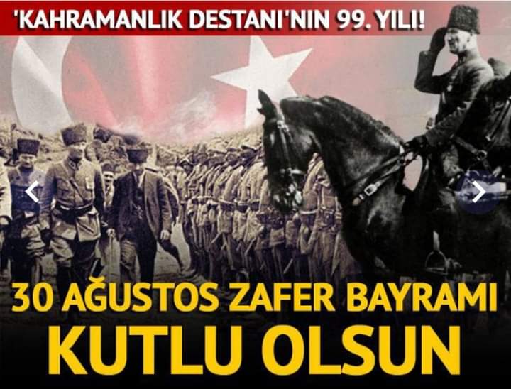 FtmTlmts's tweet photo. Esareti kabul etmeyen milletimizin küllerinden yeniden doğduğu Büyük Zafer’in 99. Yılını coşkuyla kutluyorum.

Başta Gazi Mustafa Kemal Atatürk olmak üzere; vatanımız uğruna canını feda eden aziz şehitlerimizi ve ahirete irtihal eden gazilerimizi rahmet ve minnetle anıyorum. 🇹🇷🇹🇷 https://t.co/MCQzqU5i81