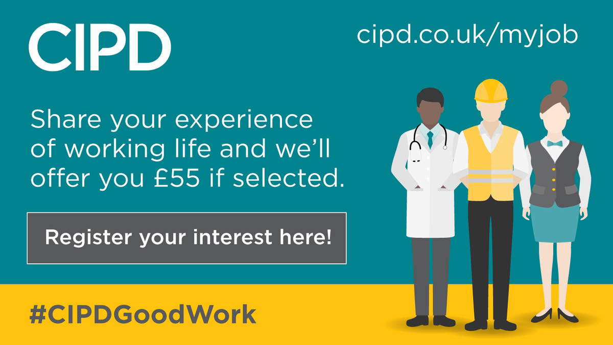 Do you know someone who’d love to earn £55 for talking, anonymously, about their job? Share this post with people in your network and let's help improve job quality for everyone! #CIPDGoodWork ow.ly/3nus50FXXZb