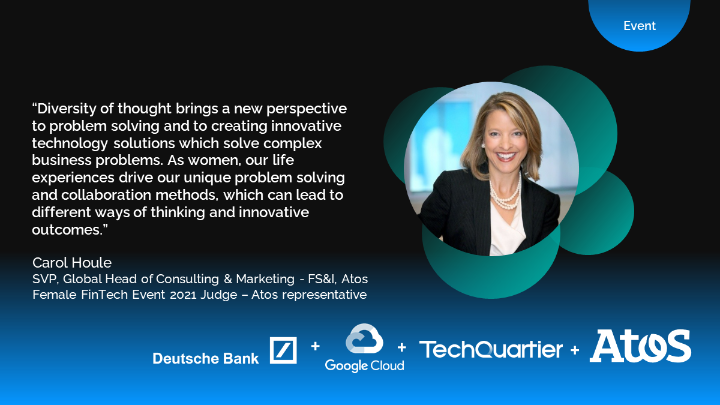 One month to go for the #FemaleFinTech2021 competition!  Our esteemed panel of judges from Atos, <a href="/DeutscheBank/">Deutsche Bank</a> Bank, <a href="/googlecloud/">Google Cloud</a>, and @TechQuartier are excited to meet you and hear more about your business cases. Register today. Learn how to apply here ▶atos.net/en/2021/awards…