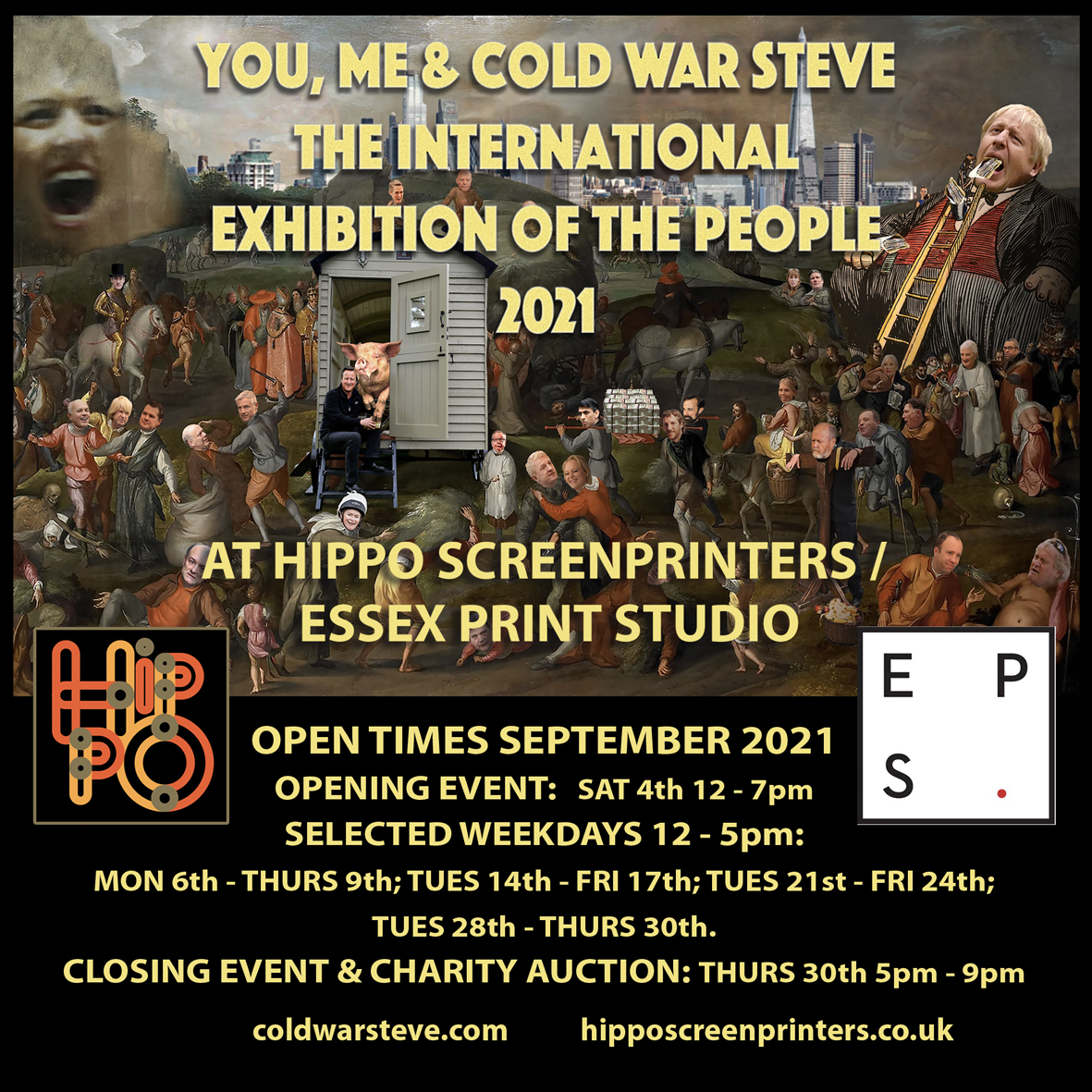 Announcing our next #exhibition...
'YOU, ME &amp; COLD WAR STEVE' @essexprintstudio @hippo_screenprinters Opening Sat 4Sept 12-7pm, see flyer for info; Closing event Thurs 30Sept 5-9pm Charity auction, all proceeds to @rnli
coldwarsteve.com
@coldwar_steve