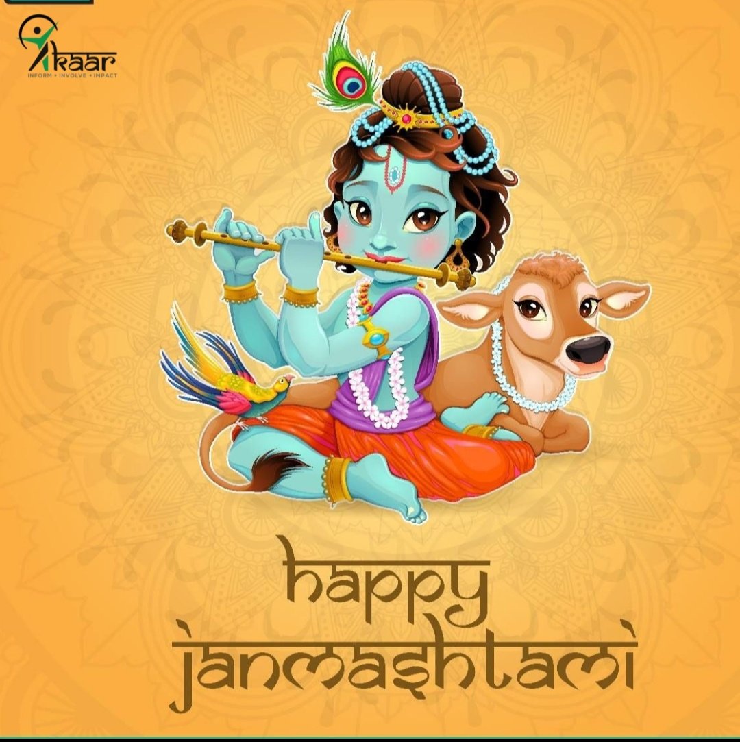 AkaarFoundation's tweet photo. May this auspicious occasion of Shri Krishna Janmashtami bring a lot of positivity, peace, and harmony to your life. Happy Janmashtami ✨

#HappyJanmashtami #Janmashtami #KrishnaJanmashtami https://t.co/mHuUPzIX8c