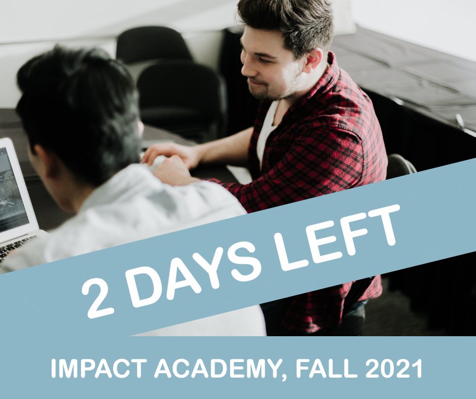 SEIF - Driving Impact Innovation (@seif_org) on Twitter photo 📣 There’s 2 days left to apply for the Impact Academy! 
Have your #impactstartup grow and become impact investment ready with individual expert #coaching sessions, input sessions, and networking opportunities. Learn more and apply 👉 bit.ly/3rNzZqi
#goalsetting 📣 There’s 2 days left to apply for the Impact Academy! 
Have your #impactstartup grow and become impact investment ready with individual expert #coaching sessions, input sessions, and networking opportunities. Learn more and apply 👉 bit.ly/3rNzZqi
#goalsetting