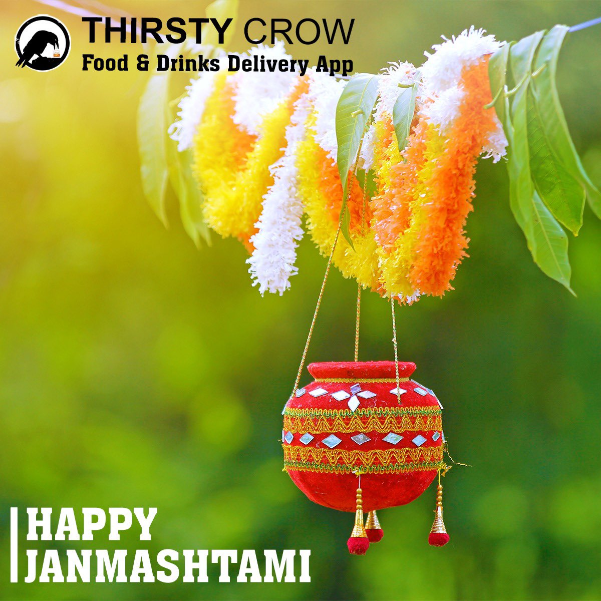 thirstycrowapp's tweet photo. Wishing everyone Happy Gokulashtami on this auspicious day. 
GET 65% OFF on Food Orders.🍔🍟

Stay Home, Stay Safe and Download the Thirsty Crow App NOW and Order Your Favourite Food &amp; Drinks.

#stayhome #staysafe #fastfood #instafood #sanjaydutt #brandambassador #thirstycrow https://t.co/eT0zJBxbXh