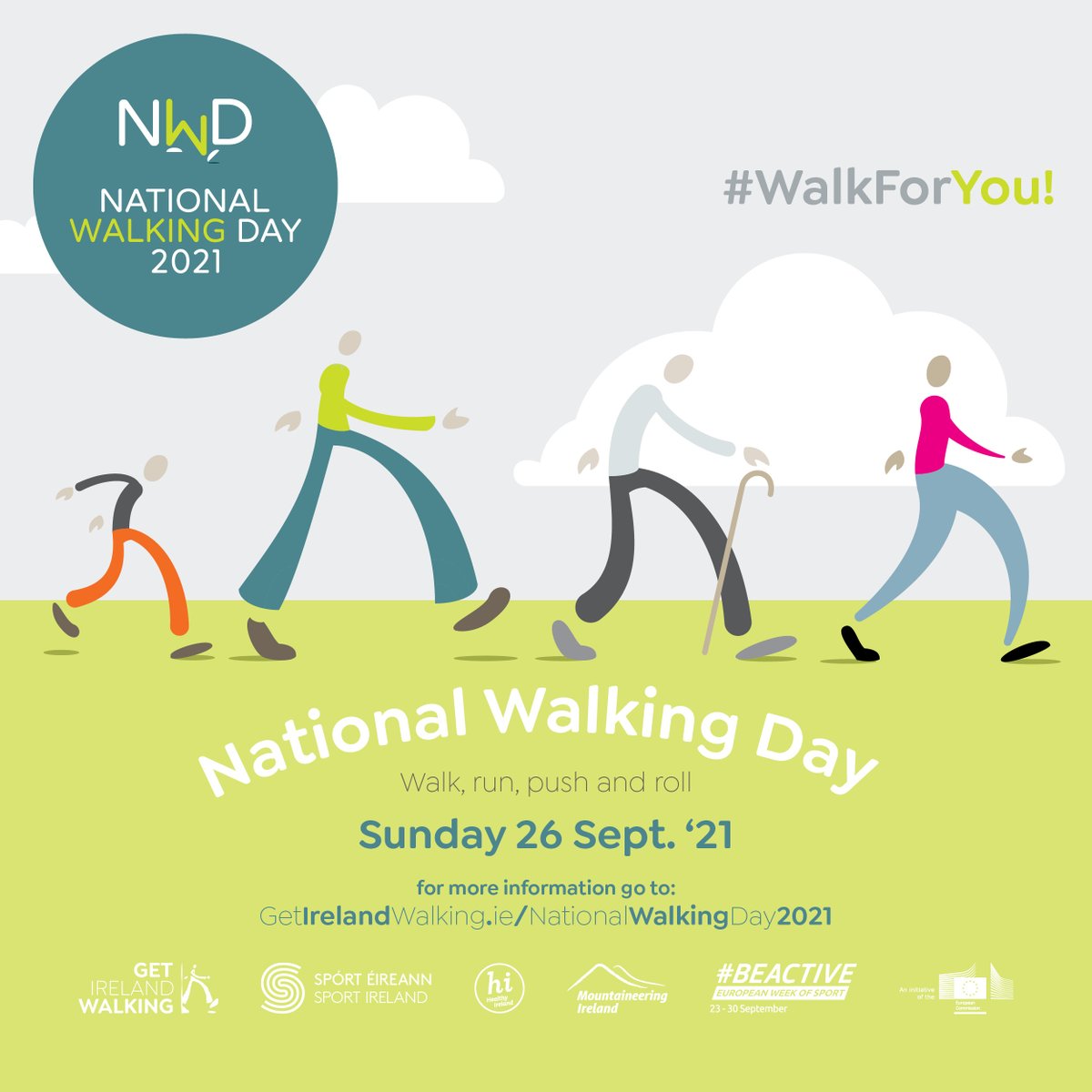 We're launching our campaign to celebrate National Walking Day 2021 taking place Sun 26th Sept!! #NWD2021 &amp; we've a week of celebrations of #Walking Join us &amp; #WalkHikeRunPushRoll 
getirelandwalking.ie/nationalwalkin…