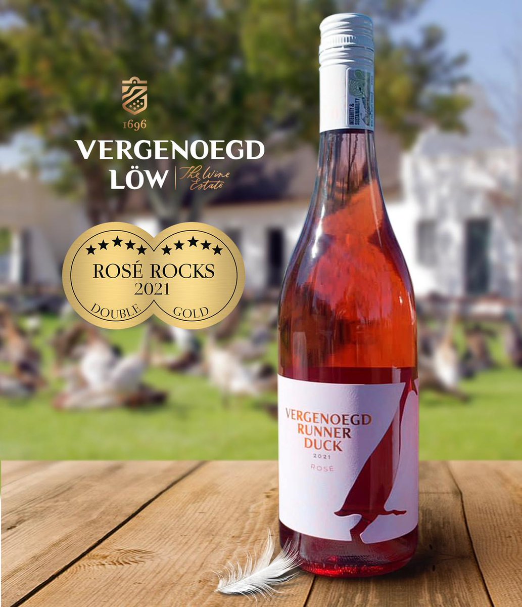 We are proud to announce that our Vergenoegd Runner Duck Rosé 2021 has been awarded double gold in this year’s Rosé Rocks competition!

“This is a great achievement, as the standard this year was incredibly high...” Eamon McLoughlin.

Remember our #WomensMonth 15% discount!