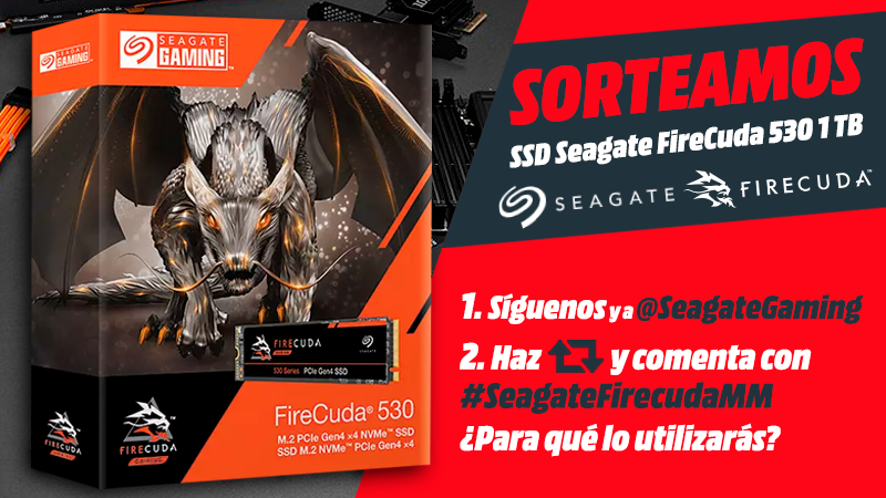 💥🔴SORTEAZO🔴💥 Disco Duro SSD Seagate FireCuda 530 1TB para que tu PC descubra el significado de VELOCIDAD⚡️

1⃣ Síguenos y a @SeagateGaming
2⃣ Dale RETWEET y comenta con #SeagateFirecudaMM ¿Para qué lo utilizarás?

¿Lo quieres?👉 bit.ly/SeagateSSDFire…
⏰#SORTEO hasta el 5/9