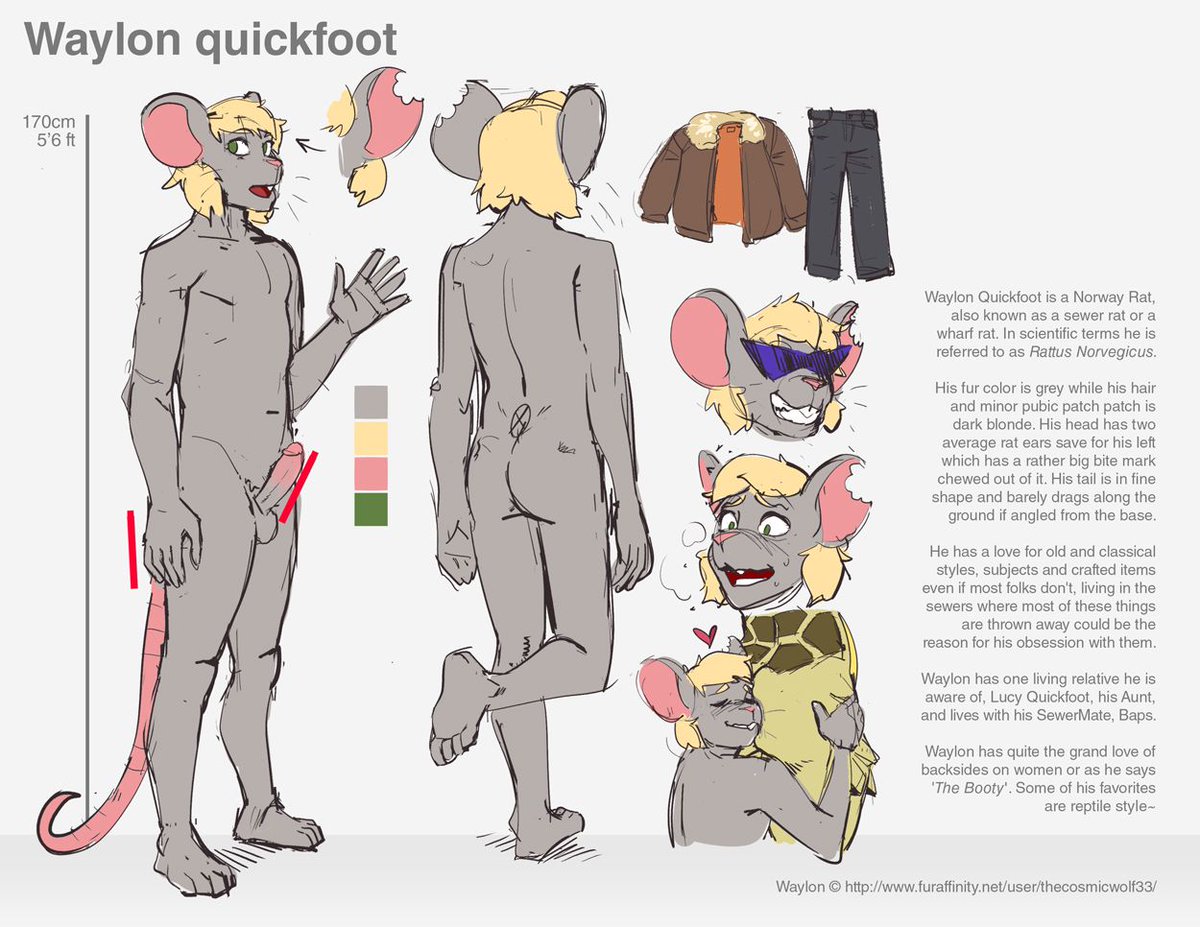WaylonDaRat's tweet image. Might as well Post Waylon's Ref here. I'm still an amateur when it comes to posting on Twitter. 
Art done by @Kenno_Arkkan
