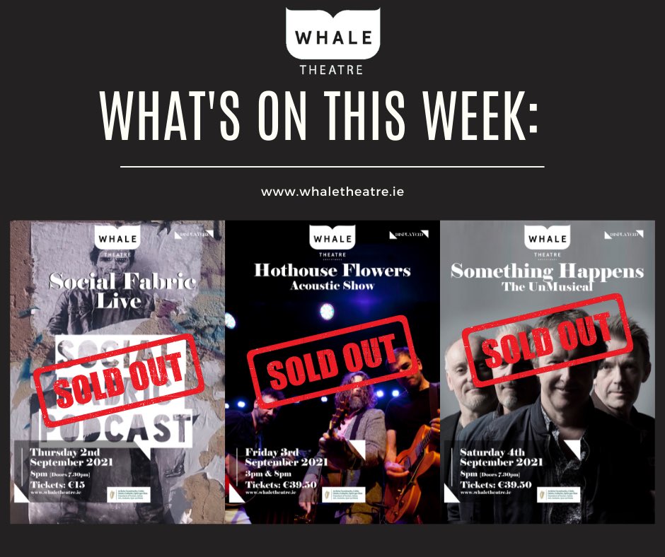whaletheatre's tweet photo. Performing at the Whale Theatre this week - @SocialFabric_ie , @hothouseflowers & @thehappens1 .
Waiting lists now open: https://t.co/y9n5BVeO0g
#disPLAYced is supported by @DeptCulturelRL & @cathmartingreen through the #liveperformancesupportscheme. https://t.co/BZJMAmEaMC