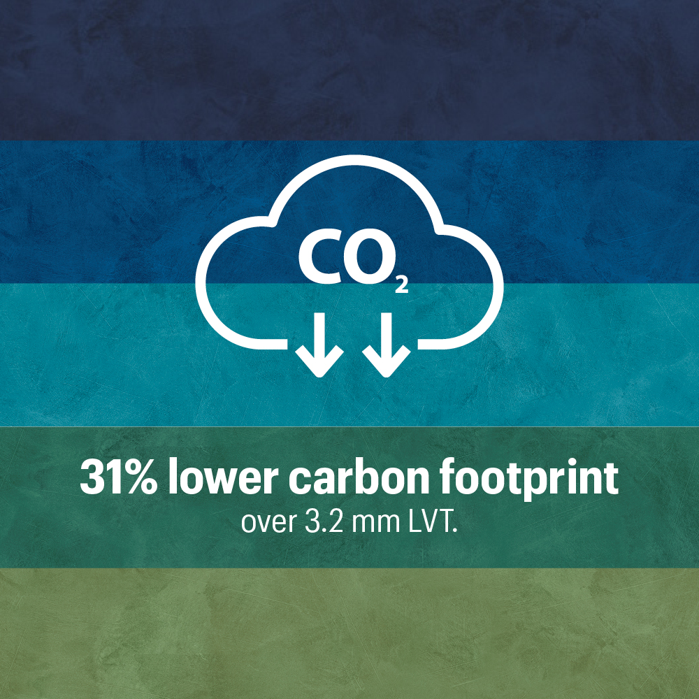 Moving away from a carbon economy starts with reducing your #carbonfootprint. Guided by our third-party verified EPD, we reduced the carbon footprint of our newest LVT collections by 31% through material reductions and manufacturing efficiencies: bit.ly/2Y0KPOG
